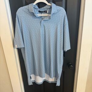 RLX Ralph Lauren Mens Polo Shirt XL Performance Classic Fit Blue Print $115 NEW